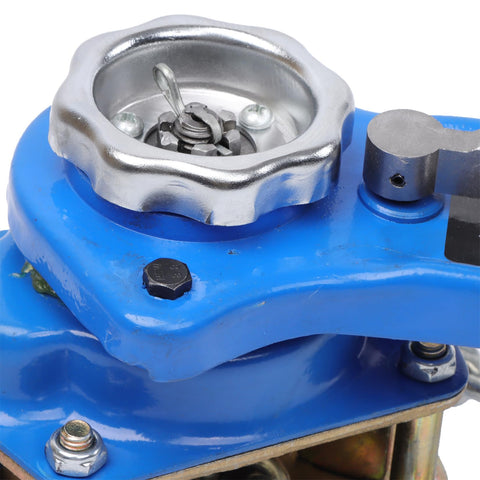Close-up of Lever Chain Hoist 1650 Lbs Three Quarter Ton Blue Chain Puller Hoist durable carbon steel mechanism details