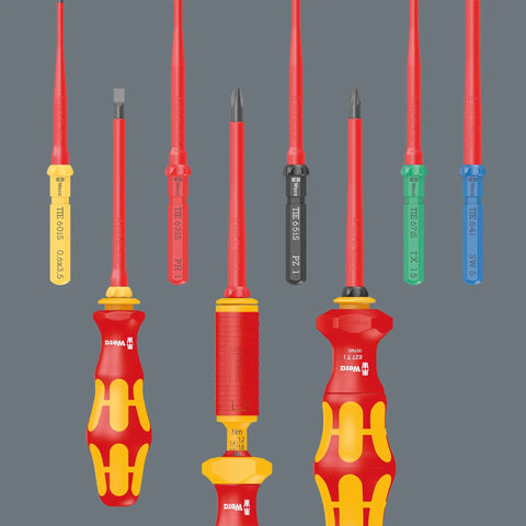 Kraftform Kompakt VDE 17 Universal 1 Tool Finder, 17 Piece Set With VDE Insulated Screwdrivers and Color Coded Profiles