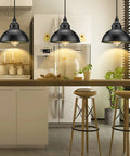 Premium Plug In Pendant Light With Fifteen Foot Drop Cord and Straight Up Smooth Switch illuminates modern kitchen island.