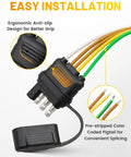 4 Pin 5 Wire Trailer Wiring Harness Kit Easy Install 30 Ft 18AWG with anti-slip design and color-coded pigtail details