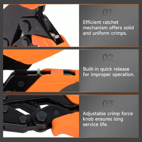 Ratcheting Crimp Tool Set With Wire Stripper And Quick Change Jaws For Open Barrel Terminals Insulated And Non-Insulated Terminals Solar Terminals End Sleeves And Ferrules 8 Piece All In One Kit For Electricians And DIYers