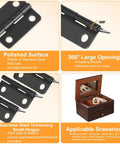 Mini Stainless Steel Hinge Set For Dyb Crafts, 14 small butt hinges with 60 screws, polished black finish, shown with jewelry box use.