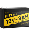 12V 8Ah LiFePO4 Battery With Built In 5A BMS For Deep Cycle Power, 4000 Cycles, Rechargeable Pack in black casing
