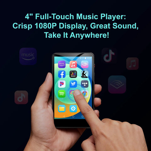 All In One Portable MP3 Player With Bluetooth And Wi Fi 144GB Music Player With Spotify YouTube Amazon Music Libby And More