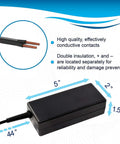 Replacement 12V 5A AC Adapter For Vizio Televisions With Euro Plug 100 240V Input shown with dimensions and features.