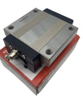 High Precision Linear Guide Block HSR25LC HSR25 Kit on box, metal body, top view, 30.5x70x102.2mm rails, CNC machine part