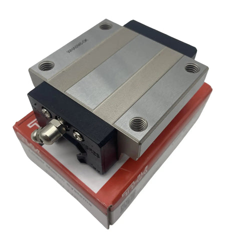 High Precision Linear Guide Block HSR25LC HSR25 Kit on box, metal body, top view, 30.5x70x102.2mm rails, CNC machine part