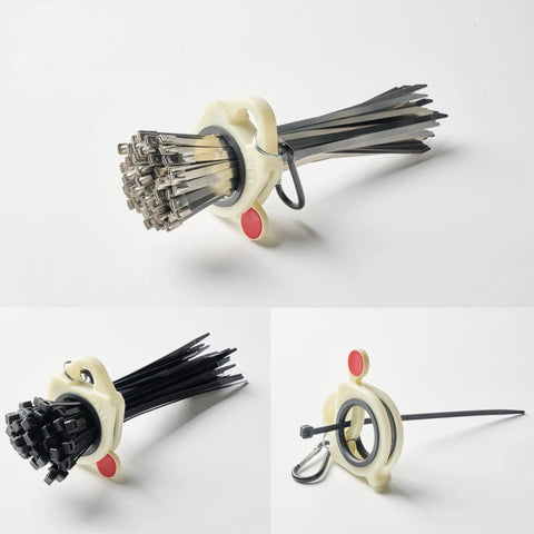 Two Pack Zip Tie Organizer Holders With Twenty 8 Inch Black Cable Ties for indoor and outdoor use
