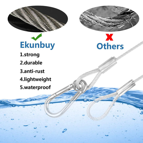 Heavy Duty Stainless Steel Safety Cable Lock With Loops And Carabiner underwater showing durability and anti-rust features