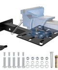 Badass Rock Solid Wall Or Table Mount Vise And Grinder Station Adjustable Sliding Base with mounted vise and hardware.