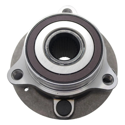 Front Wheel Bearing And Hub Assembly For Hyundai Kona Featuring Rock Solid OE Design and smooth rolling axle joint close-up view.