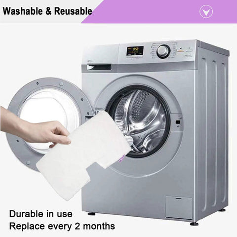 10 Pack Washable Steam Mop Pads Replacement For Shark Steam Pocket Mops S3500 Series being placed in washing machine