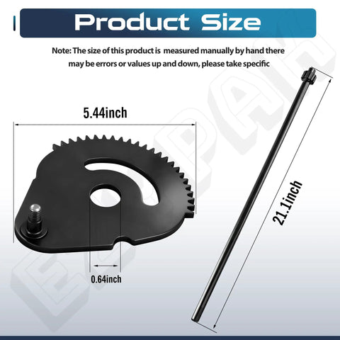 Plug-And-Play Steering Shaft And Gear Assembly For MTD Troy-Bilt Yard Machines, gear 5.44 in and shaft 21.1 in