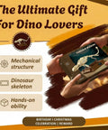 Person holding Mosasaurus Fossil Building Block Set With Gear Driven Skeleton And Dope Display Base For Collectors And Dino Fans box.