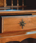 Drawer with Six Piece Antique Gold Cast Iron Drawer Pulls And Cabinet Knobs Set With Eight Pointed Star Burst Design