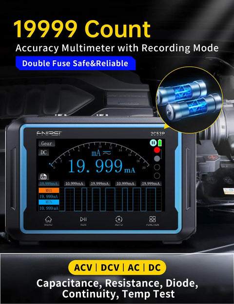 Handheld 2 Channel Oscilloscope Multimeter With DDS Signal Generator 3 In 1 For DIY Folks, 50 MHz, 19999 Counts Display