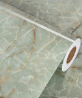 Peel And Stick Marble Contact Paper For Countertops Waterproof Vinyl Self Adhesive Liner In Green Marble Pattern Removable