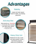 Heavy Duty Floor Tile Display Rack And Sample Organizer Shelf with stability features and anti-drop slots for secure storage.
