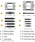 12-Piece 5-Ton Bearing Removal Tool Kit With 30-75mm Splitter And Puller Set For Wheel Hubs, Bearing Races And Differential Bearings parts diagram