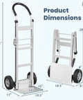 Heavy Duty Folding Hand Truck Workhorse With Aluminum Dolly Cart dimensions showing foldable design