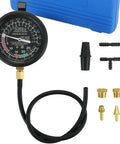 Pro Grade Fuel Pump And Vacuum Tester Gauge Kit For Quick Engine Checks Including Fuel Pump Pressure And Vacuum, Carburetor Intake Manifold And Overall Vacuum System Diagnostics For D IY Mechanics. Black gauge with 24-inch hose and brass adapters