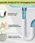 Banish Stubborn Sink Gunk For Good Heavy Duty Drain Snake Hair Clog Remover 50 Inch Ultra Slim Metal with Microhook in drain.
