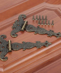 Antique Bronze T Strap Door Hinges Set For Cabinets Windows Wardrobes And Chests, Vintage Style Butt Hinges, Zinc Alloy Rust Resistant, 113x69mm, 4.45x2.71 In, 2 Pack, Great For Wood Boxes And Jewelry Cases