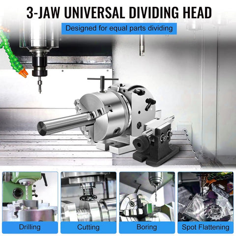 Tear Into Your Projects With This Heavy Six Inch Rotary Indexer Boasting A Rock Solid Three Jaw Chuck And Precision Dividing Plates Smooth As Silk For CNC Milling And Drill Press Mods, featuring a 3-jaw universal dividing head.