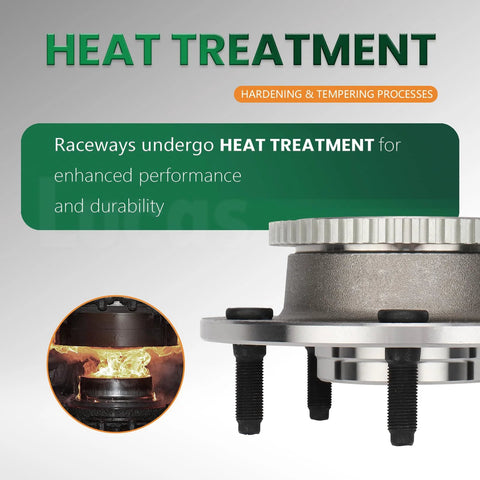 Front Wheel Hub Bearing Pair For Dodge Ram 1500 2000 2001 2WD 5 Lug with ABS RWD heat treatment process