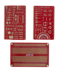 Pack Of 3 PCB Ruler And SMD Component Reference Measuring Tool with stencil for electronics engineers, red 3-inch scale