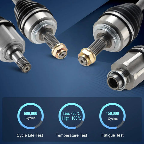 Pair Front CV Axle Shafts For Honda CRV 2002 To 2009 And Accord 2003 To 2007, close-up showing durable construction and testing parameters