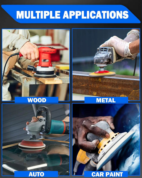 6 Inch Wet And Dry Sanding Discs Set With Hook And Loop for DA Random Orbital Sander on wood, metal, auto, and car paint