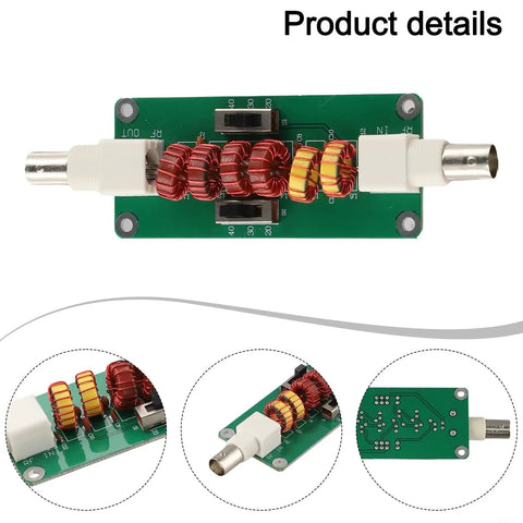 Low Pass Filter for 20m 30m 40m Bands 7MHz 10MHz 14MHz With Crystal Clear Signal Purity, metal RF module, top view