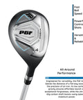 Women Gold TP 11-Piece Complete Golf Club Set Right Hand Petite hybrid club, graphite shaft, for controlled shots and ball speed.