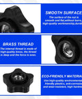 Close-up of Six Pack Star Knobs 3/8-16 Tpi Female Adapter for T Track Bolts Jig Clamps, showing smooth surface and brass thread.