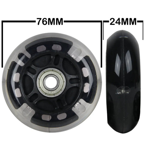 Inline Wheels 76mm 82A Light Up Skate Wheels 2 Pack With ABEC 9 Bearings No Batteries Needed Powered By Centrifugal Force