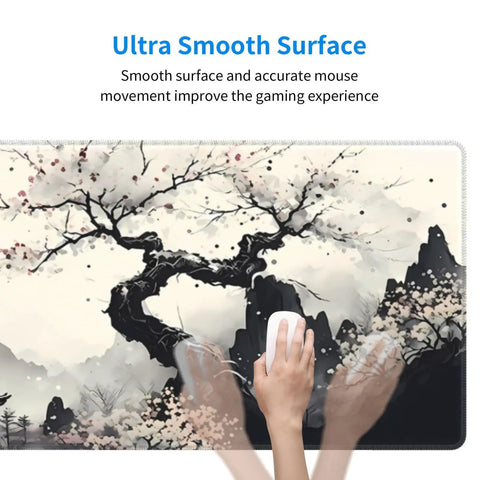Ultra Smooth Large Mouse Pad Desk Mat for Gaming and Work with anime style design, 31.5 by 11.8 inches, non-slip base