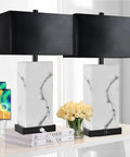 Dope Black 24 Inch Touch Table Lamps Set Of 2 With USB Ports, 3 Way Dimmable Bedside Nightstand Lights, Faux Silk Shade, Living Room