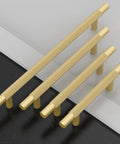 Brushed Gold Knurled Cabinet Pulls, 10 Pack, 3 Inch Center To Center Holes, Solid Zinc Alloy Kitchen Cabinet Handles, IH0006 on display