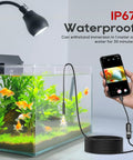 Endoscope Camera With Light 1920P HD Borescope Inspection Tool, 8 Adjustable LEDs, IP67 Waterproof Semi-Rigid Cable, Plug In USB Type C, Lightning, Micro USB For Android, iPhone, And iPad used in aquarium
