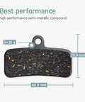 2 Pairs Bike Brake Pads Compatible With Shimano D03S And Saint ZEE SLX BR-M7120 XT8020 Slate T4, semi-metallic pad dimensions 40x25mm