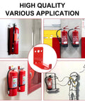 Various applications of Beefy Heavy Duty Fire Extinguisher Wall Mount Bracket Kit, 4 Pack Hooks For 5 To 40 Lb Extinguishers
