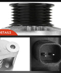 Heavy Duty 12V 140Amp Alternator For Dodge Grand Caravan 2008 2010 Chrysler Town And Country 2008 2010 And Jeep Wrangler 2009 2011 3.3L 3.8L CW Rotation 6 Groove Pulley Drop In Replacement 4727865AB details