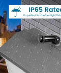 Set It And Forget It Dusk To Dawn Photocell Sensor With Swivel Mount showcased on outdoor fixture with rain, IP65 rated