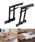 Folding Lift Top Table Mechanism Hardware Set With Gas Hydraulic Support for coffee table, heavy duty steel hinges, anti-rust coated.