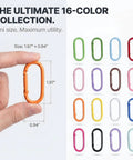 16 Piece Oval Carabiner Clips Set for Keychains and Lanyards Aluminum Alloy Lightweight Yet Sturdy Snap Hooks Colorful Attachments