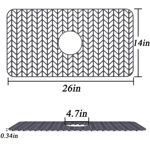 Silicone Sink Protector Mat 26 By 14 Inches For Kitchen Sink Dishes And Glassware Rust Proof Durable No Slip With Feet