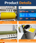 Fully Automatic Heat Shrink Tube Cutter With Digital Lcd Screen internal components including feed rollers, LCD display, pressure roller, and hopper.