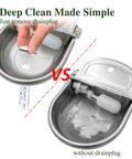 Automatic Dog Water Dispenser With Smart Float Valve Auto Filling Water Bowl showing simple clean drainplug feature.