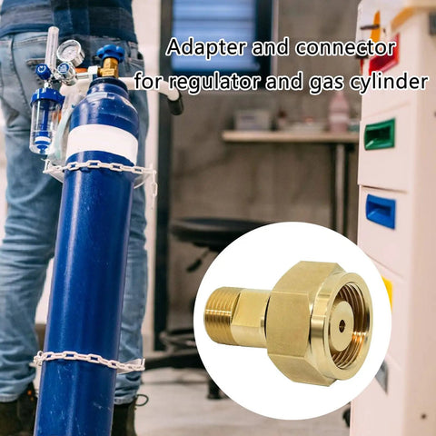 Brass Acetylene Adapter CGA520 to CGA200 for Regulator and Cylinder Fittings Welding Connector for Tanks